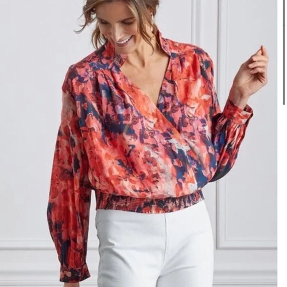✨ NWOT✨Soft Surroundings Rioja Crossover Wrap Top✨
